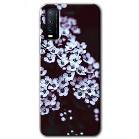 Vivo Y11S Beyaz Çiçek Baskılı Uyumlu Silikon Kılıf