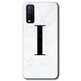 Vivo Y11S Beyaz Mermer Desenli I Harfi Baskılı Uyumlu Silikon Kılıf