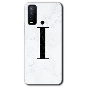Vivo Y11S Beyaz Mermer Desenli I Harfi Baskılı Uyumlu Silikon Kılıf