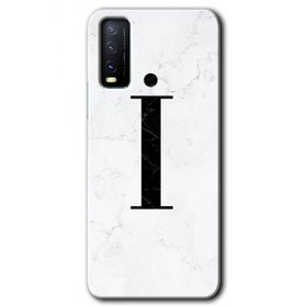 Vivo Y11S Beyaz Mermer Desenli I Harfi Baskılı Uyumlu Silikon Kılıf
