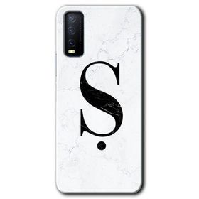 Vivo Y11S Beyaz Mermer Desenli S Harfi Baskılı Uyumlu Silikon Kılıf