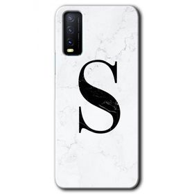 Vivo Y11S Beyaz Mermer Desenli S Harfi Baskılı Uyumlu Silikon Kılıf
