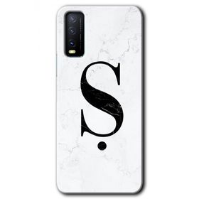 Vivo Y11S Beyaz Mermer Desenli S Harfi Baskılı Uyumlu Silikon Kılıf