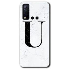 Vivo Y11S Beyaz Mermer Desenli U Harfi Baskılı Uyumlu Silikon Kılıf