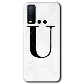 Vivo Y11S Beyaz Mermer Desenli U Harfi Baskılı Uyumlu Silikon Kılıf