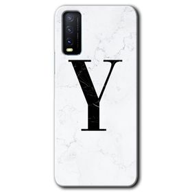 Vivo Y11S Beyaz Mermer Desenli Y Harfi Baskılı Uyumlu Silikon Kılıf