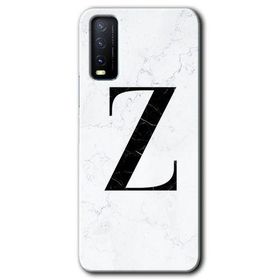 Vivo Y11S Beyaz Mermer Desenli Z Harfi Baskılı Uyumlu Silikon Kılıf