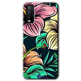 Vivo Y11S Çizim Çiçekler Baskılı Uyumlu Silikon Kılıf