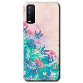 Vivo Y11S Çizim Yapraklar Baskılı Uyumlu Silikon Kılıf