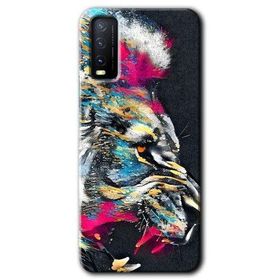 Vivo Y11S Colorfull Aslan Baskılı Uyumlu Silikon Kılıf