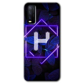 Vivo Y11S Dark Neon Yaprak H Harfi Baskılı Uyumlu Silikon Kılıf