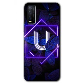 Vivo Y11S Dark Neon Yaprak U Harfi Baskılı Uyumlu Silikon Kılıf