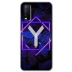 Vivo Y11S Dark Neon Yaprak Y Harfi Baskılı Uyumlu Silikon Kılıf