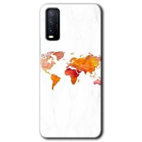 Vivo Y11S Dünya Haritası Baskılı Uyumlu Silikon Kılıf