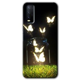 Vivo Y11S Işıklı Kelebekler Baskılı Uyumlu Silikon Kılıf