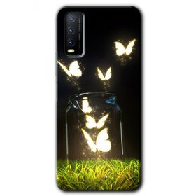 Vivo Y11S Işıklı Kelebekler Baskılı Uyumlu Silikon Kılıf