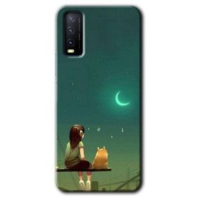 Vivo Y11S Kedili Kız Baskılı Uyumlu Silikon Kılıf
