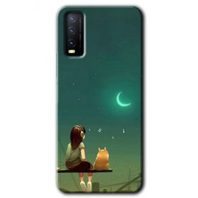 Vivo Y11S Kedili Kız Baskılı Uyumlu Silikon Kılıf