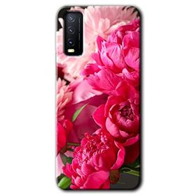 Vivo Y11S Kırmızı Beyaz Gül Baskılı Uyumlu Silikon Kılıf