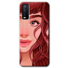 Vivo Y11S Kızıl Kız Baskılı Uyumlu Silikon Kılıf