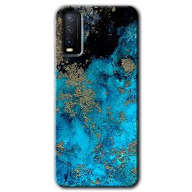 Vivo Y11S Klas Mermer Baskılı Uyumlu Silikon Kılıf
