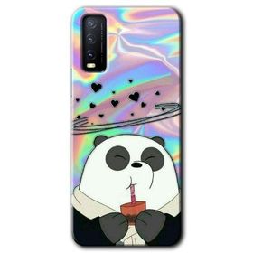 Vivo Y11S Milkshake Panda Baskılı Uyumlu Silikon Kılıf