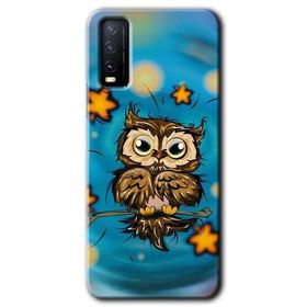 Vivo Y11S Owl Bird Stars Baskılı Uyumlu Silikon Kılıf