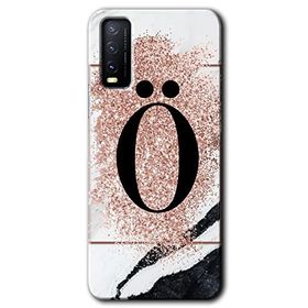 Vivo Y11S Pembe Mermer Desenli O Harfi Baskılı Uyumlu Silikon Kılıf