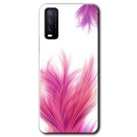 Vivo Y11S Pembe Tüy Baskılı Uyumlu Silikon Kılıf