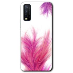 Vivo Y11S Pembe Tüy Baskılı Uyumlu Silikon Kılıf