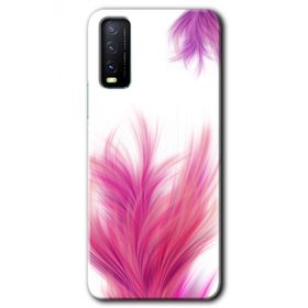 Vivo Y11S Pembe Tüy Baskılı Uyumlu Silikon Kılıf