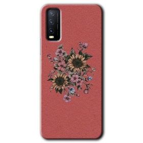 Vivo Y11S Retro Çiçek Baskılı Uyumlu Silikon Kılıf