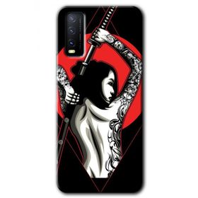 Vivo Y11S Samurai Girl Baskılı Uyumlu Silikon Kılıf