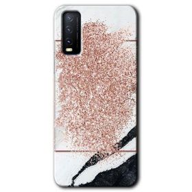 Vivo Y11S Simli Mermer Baskılı Uyumlu Silikon Kılıf