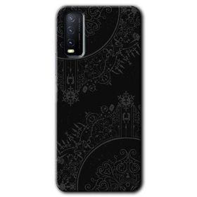 Vivo Y11S Siyah Mandala Baskılı Uyumlu Silikon Kılıf