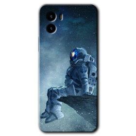 Vivo Y15S Astronot Yalnızlığı Baskılı Uyumlu Silikon Kılıf