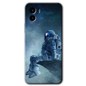 Vivo Y15S Astronot Yalnızlığı Baskılı Uyumlu Silikon Kılıf