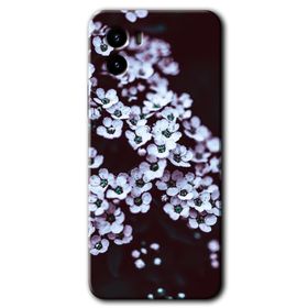 Vivo Y15S Beyaz Çiçek Baskılı Uyumlu Silikon Kılıf