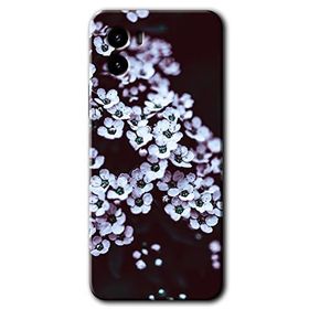 Vivo Y15S Beyaz Çiçek Baskılı Uyumlu Silikon Kılıf
