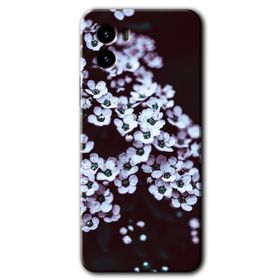 Vivo Y15S Beyaz Çiçek Baskılı Uyumlu Silikon Kılıf