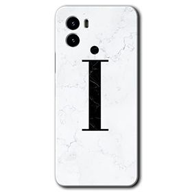 Vivo Y15S Beyaz Mermer Desenli İ Harfi Baskılı Uyumlu Silikon Kılıf