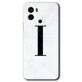 Vivo Y15S Beyaz Mermer Desenli İ Harfi Baskılı Uyumlu Silikon Kılıf