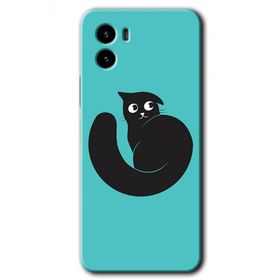Vivo Y15S Cat Vector Baskılı Uyumlu Silikon Kılıf