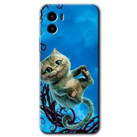 Vivo Y15S Çılgın Kedi Baskılı Uyumlu Silikon Kılıf