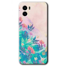 Vivo Y15S Çizim Yapraklar Baskılı Uyumlu Silikon Kılıf