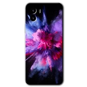 Vivo Y15S Color Splash Purple Baskılı Uyumlu Silikon Kılıf