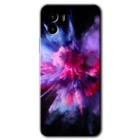 Vivo Y15S Color Splash Purple Baskılı Uyumlu Silikon Kılıf