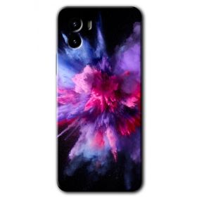 Vivo Y15S Color Splash Purple Baskılı Uyumlu Silikon Kılıf