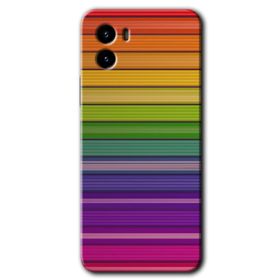 Vivo Y15S Colorful Lines Baskılı Uyumlu Silikon Kılıf