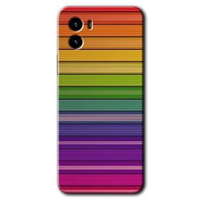 Vivo Y15S Colorful Lines Baskılı Uyumlu Silikon Kılıf